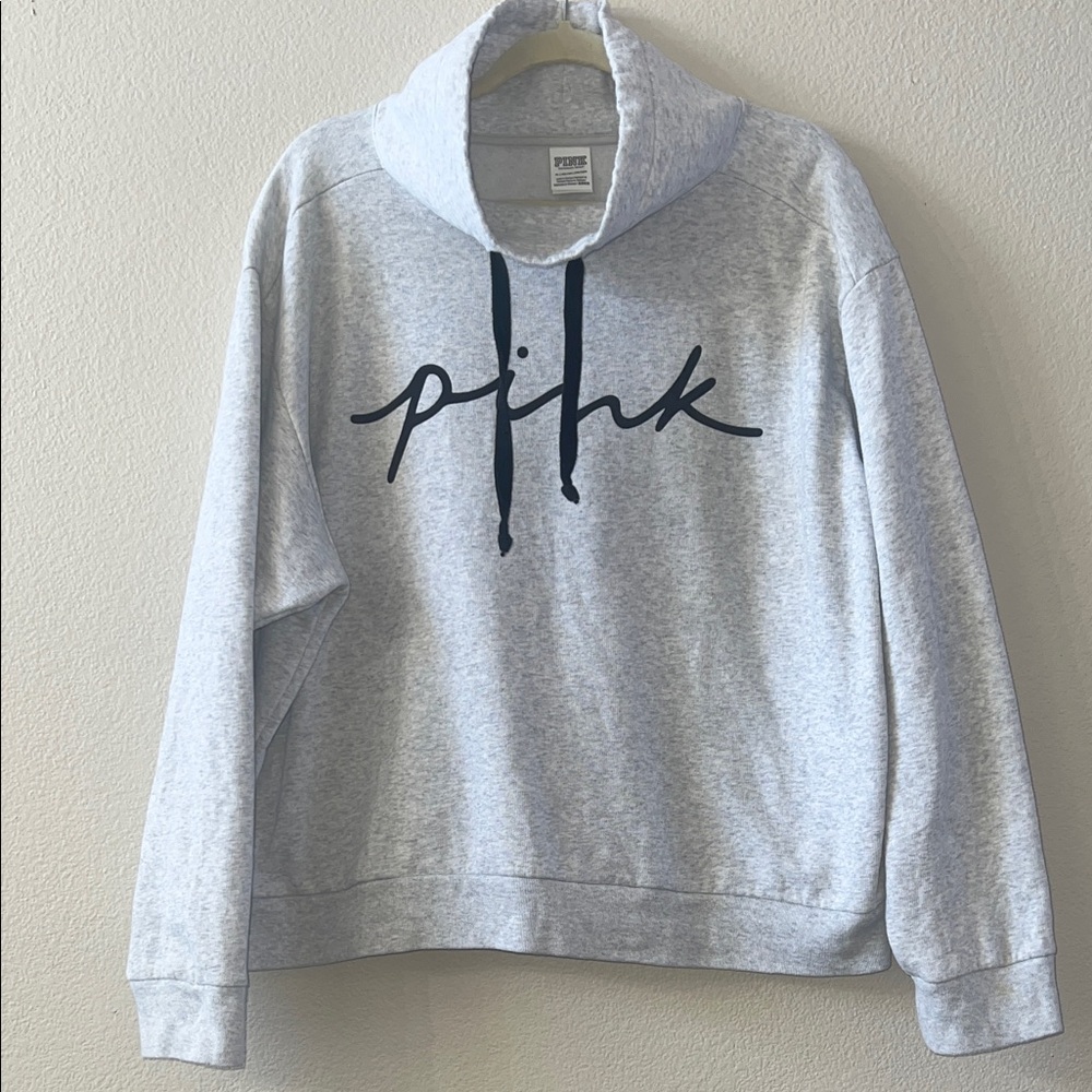 PINK Victoria's Secret Light Gray Sweatshirt with Black Script